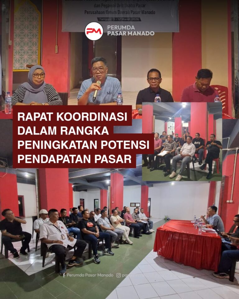 rapat koordinasi pasar bersehati perumda manado