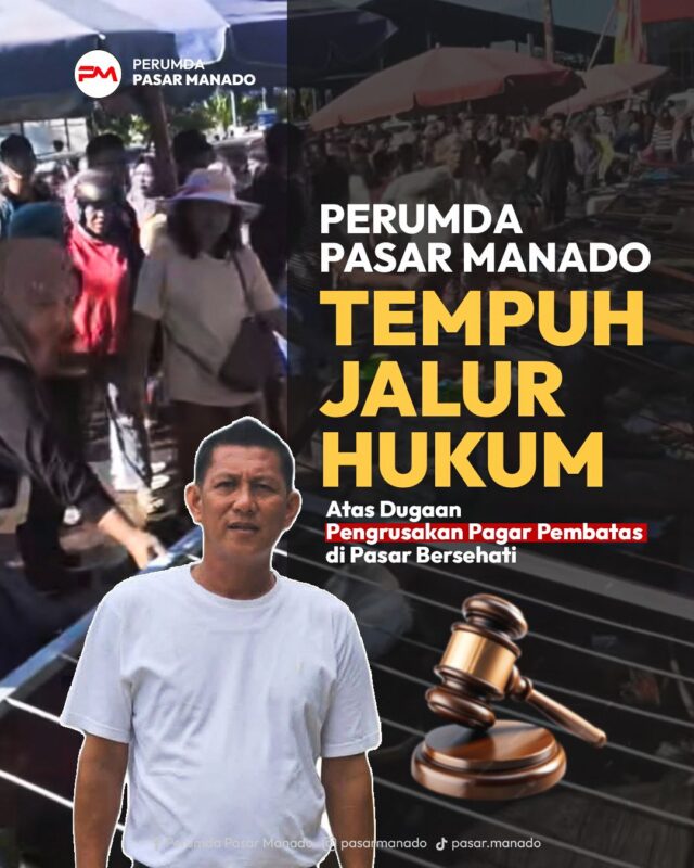 Perumda Pasar Manado laporkan pengrusakan pagar