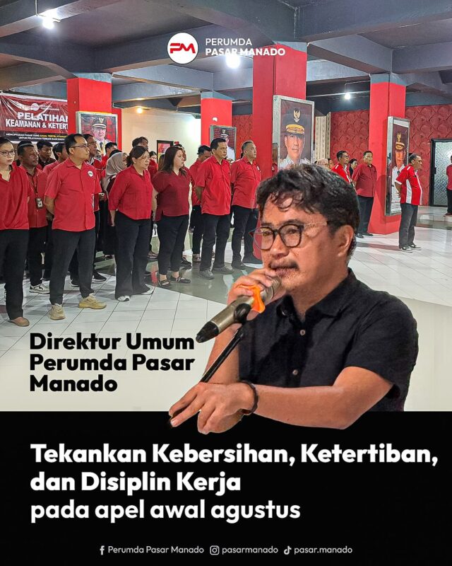 Direktur Umum Perumda Pasar Manado pimpin apel awal Agustus
